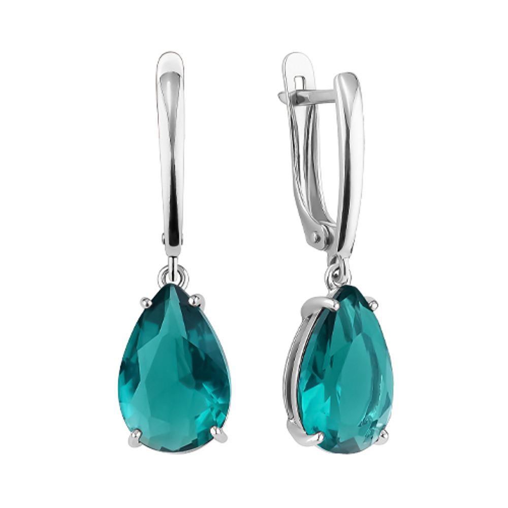 Серьги из серебра с кварцем