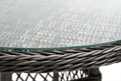 "Эспрессо" плетеный круглый стол, диаметр 80 см, цвет графит