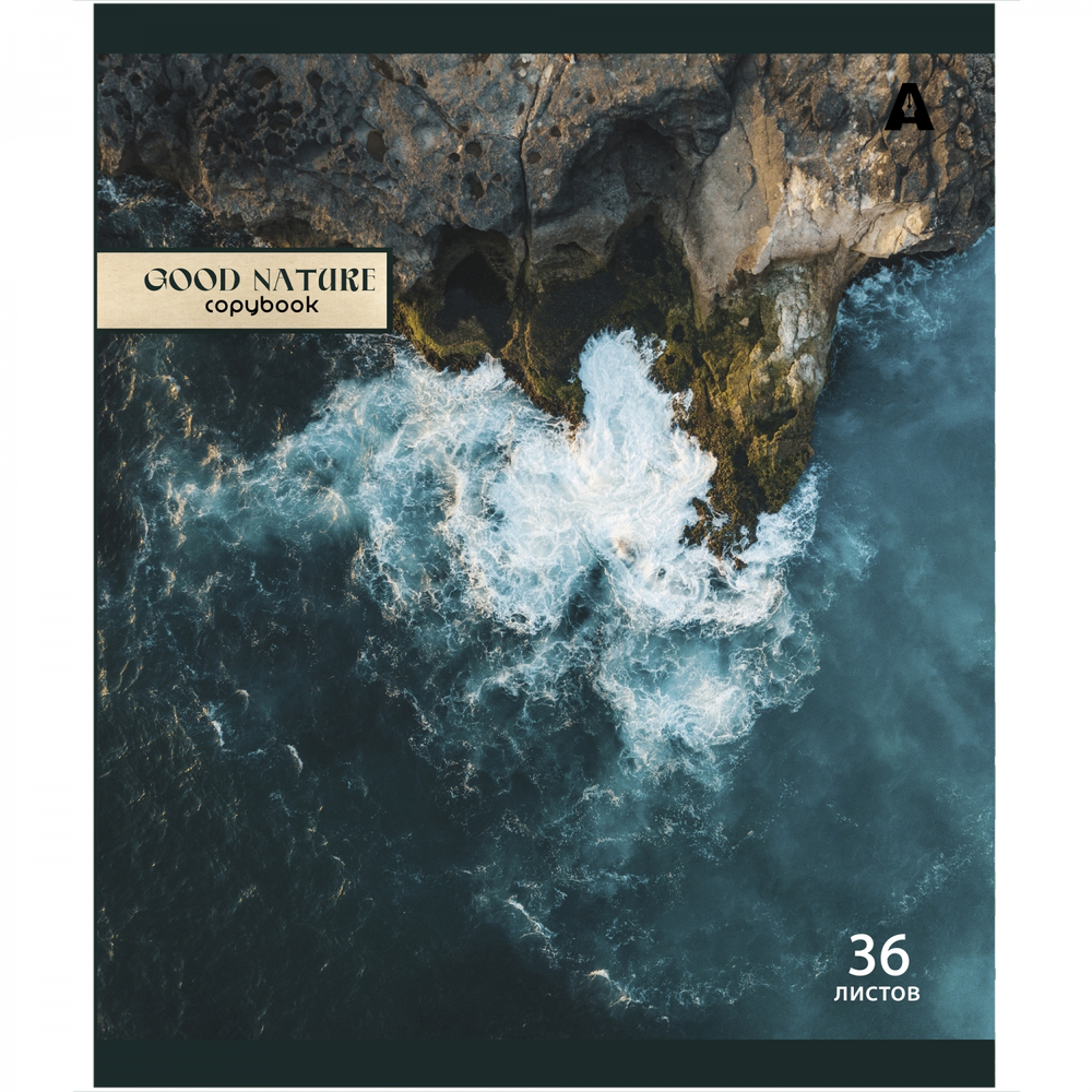 Тетрадь 36 л., А5, клетка, Alingar "Good nature", скрепка, офсет, мелованная бумага, 5 дизайнов в пленке т/у