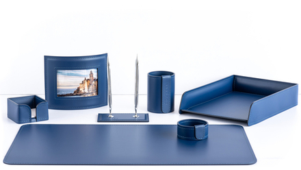 Набор на стол руководителя Optima сапфир 7 предметов арт. 1745858952