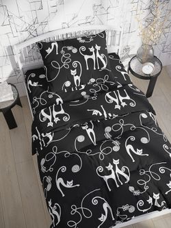 Постельное белье полисатин Simple House "Тойгер" 1,5-сп Наволочка 50х70 см 1 шт Простынь на резинке 90x200 см Пододеяльник 145x215 см