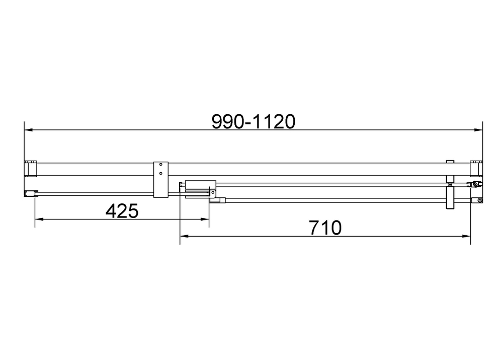 Душевая дверь Экстенза (Extenza) VDP-4EX1011CLGM, 1000/1100, вороненая сталь, стекло прозрачное