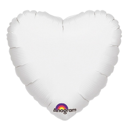 Фольгированная фигура, сердце, 18"/46СМ Пастель White