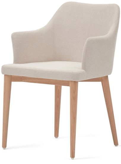 Стул Croft из бежевой синели с ножками из массива ясеня Испания La Forma