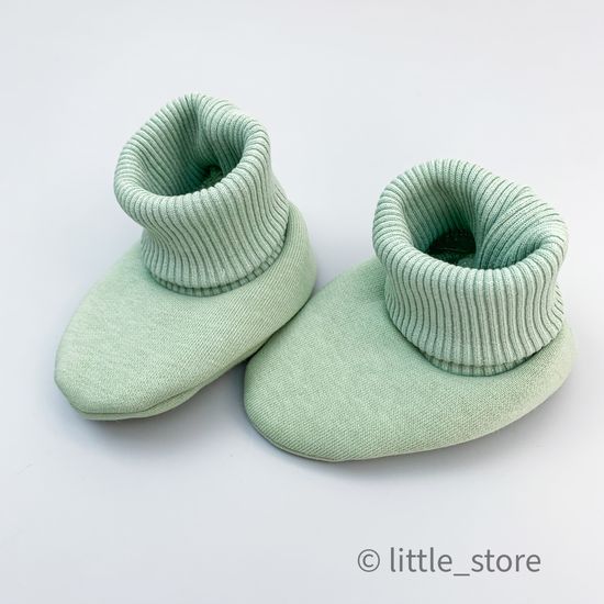 Пинетки "Simple" из футера с начесом, Фисташка