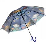 Зонт детский полуавтомат «Ultramarine - Морские жители», 8 спиц, d-100см, длина в слож. виде 65см