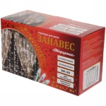 Гирлянда для дома ЗАНАВЕС «Мерцание» ш1,5* в2,5 м 360 ламп LED, прозрач.пров, авторежим, IP-20, Теплый белый (возможность соединения)