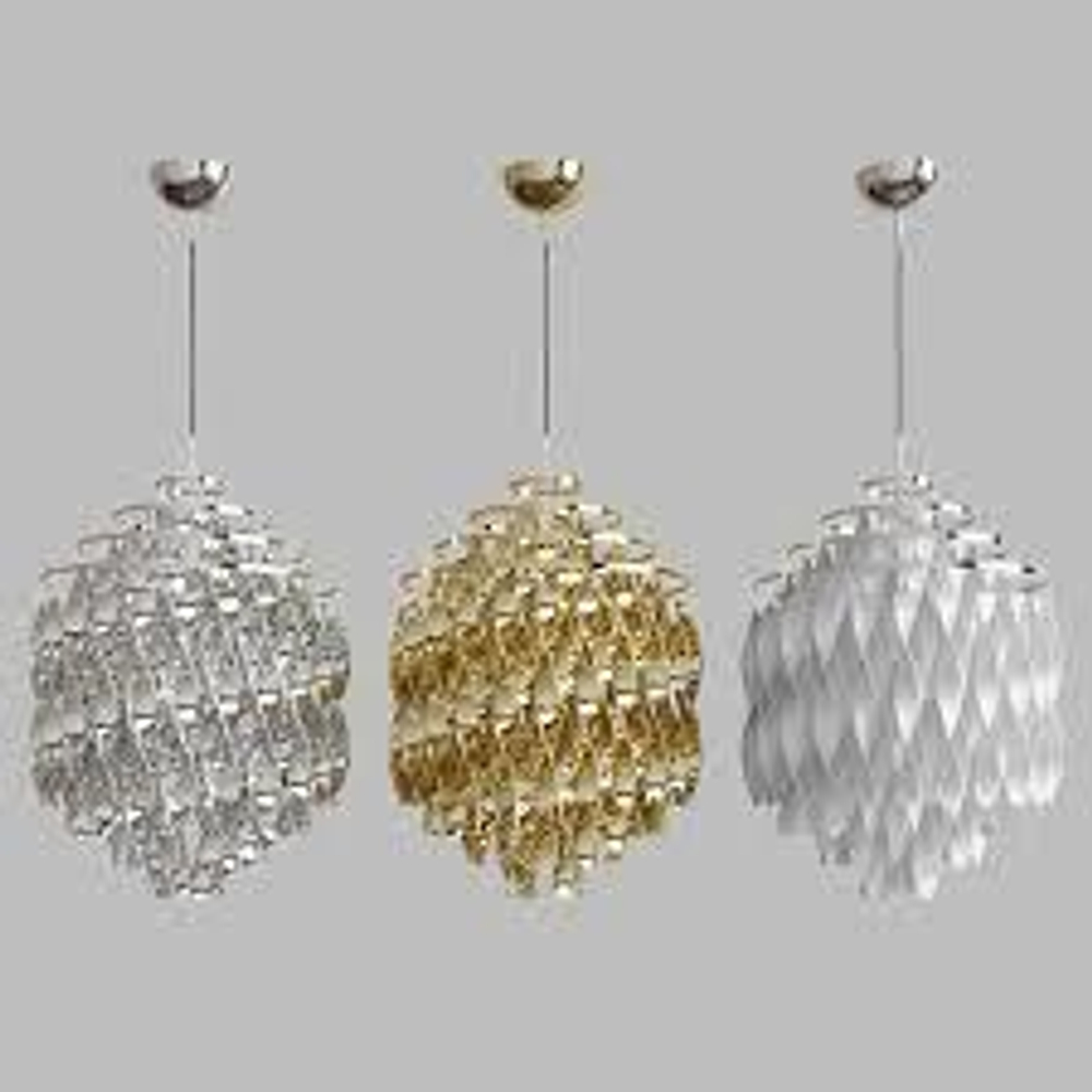 Pendant design lamp  Spiral SP01 by Verpan Panton (Silver)