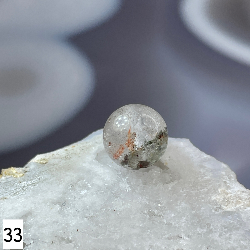 59752 Лодолит Кварц с хлоритом Бусина 8мм-28