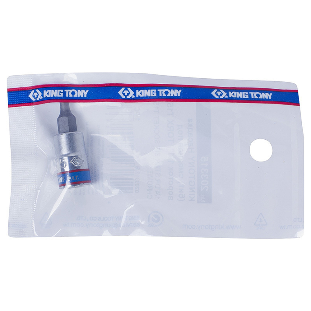 KING TONY (203315) Насадка (бита) торцевая 1/4", L = 37 мм, TORX, T15