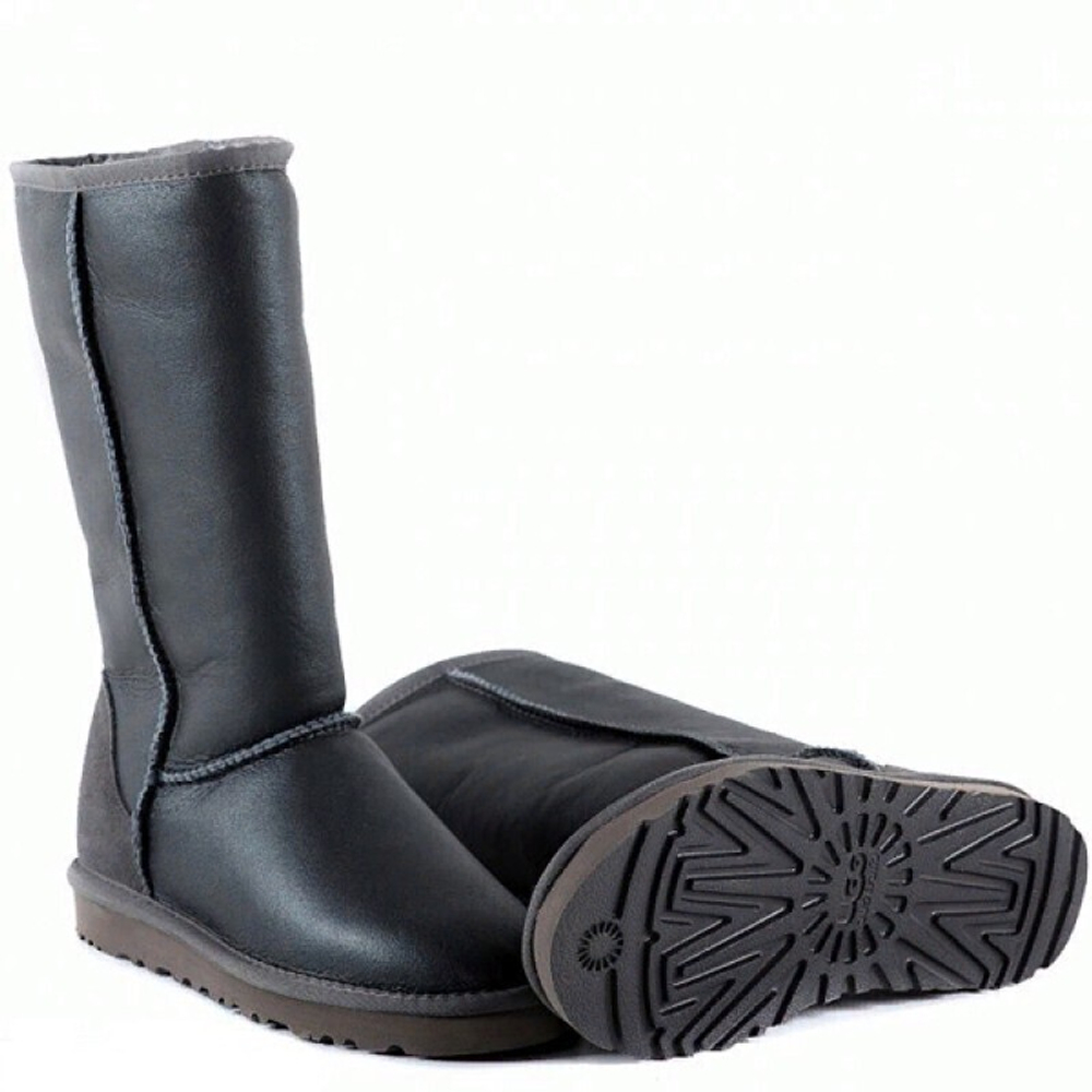 Угги Tall Zip Metallic Grey