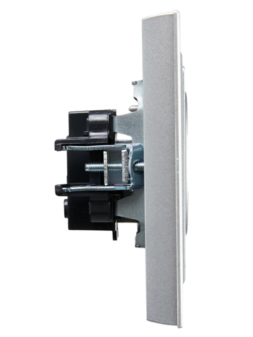 BRITE Розетка 1-местная без заземления без защитных шторок 10А в сб. РСР10-1-0-БрА алюминий IEK