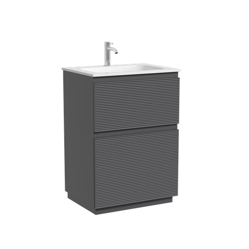 Тумба напольная Sancos Folk Floor 590х445х850, c двумя ящиками оснащенными доводчиками, Grey soft, арт.FL60FGS