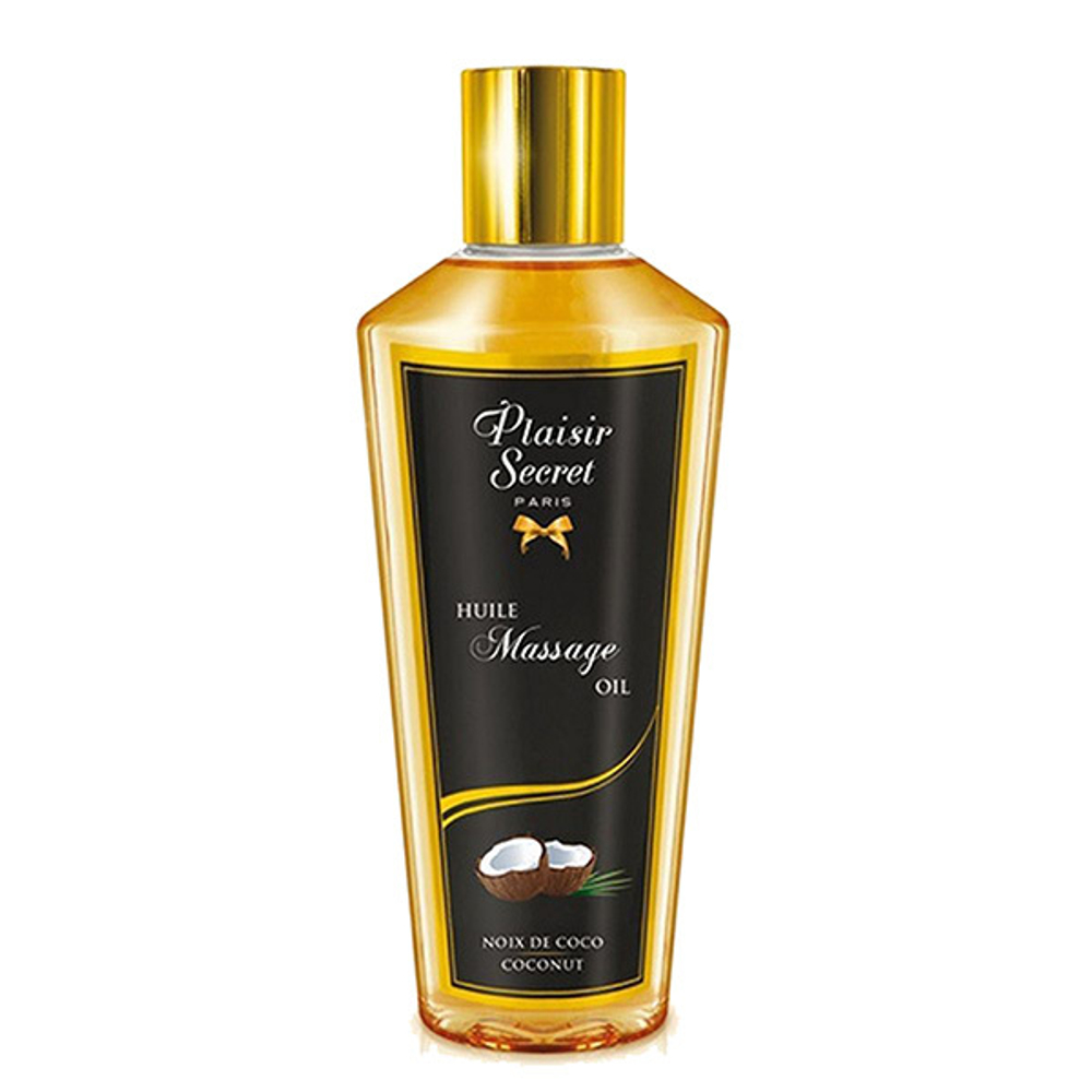 Сухое массажное масло с ароматом кокоса Plaisir Secret Huile Massage Oil Noix De Coco 30мл