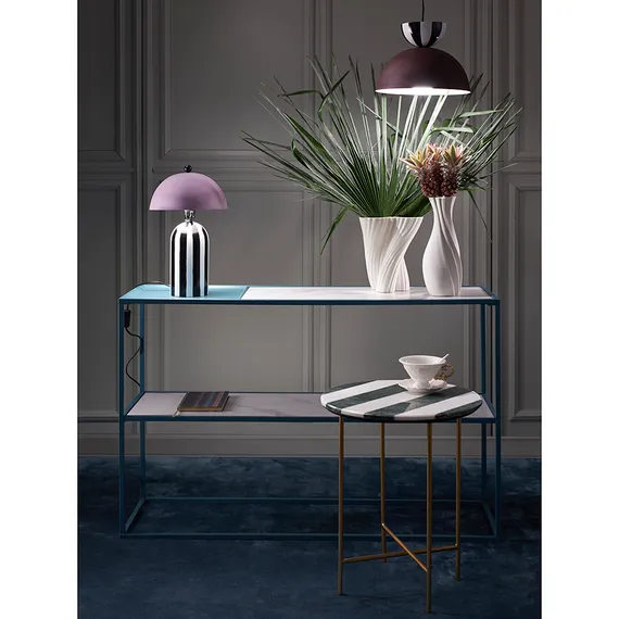 Стол консольный Mayen, 120х35х76 см, белый/бирюзовый