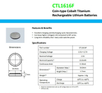 Аккумулятор CTL1616F Panasonic
