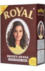 Краска на основе хны Royal Brown цвет Коричневый для волос, ресниц и бровей, 6х10 г= 60 г +10 г (подарок)