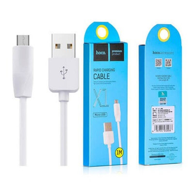 Кабель HOCO X1 USB-microUSB 2.4A 1м PVC White