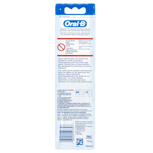 Oral-B, Kids, сменные насадки-щетки, очень мягкие, для детей от 3 лет, Disney Princess, 2 насадки-щетки