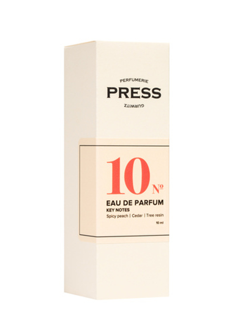 Парфюмерная вода Press Gurwitz Perfumie №10 с нотами пряного персика, кедра и смолы, 10 мл