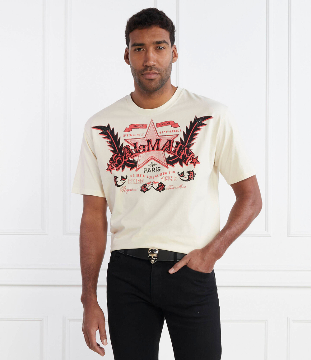 Футболка Balmain - кремовый(CH1EG000 GD28)