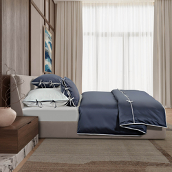 Постельное белье 2 спальное евро Sharmes Luca антрацит/белый