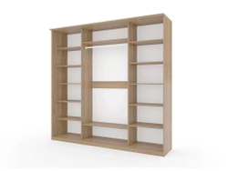 Шкаф купе Модерн 2362х600 4-х дверный 3-х секционный фотопечать №1 ясень