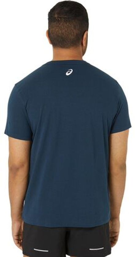 Мужская теннисная футболка Asics Chest Logo Short Sleeve T-Shirt - french blue/briliant white