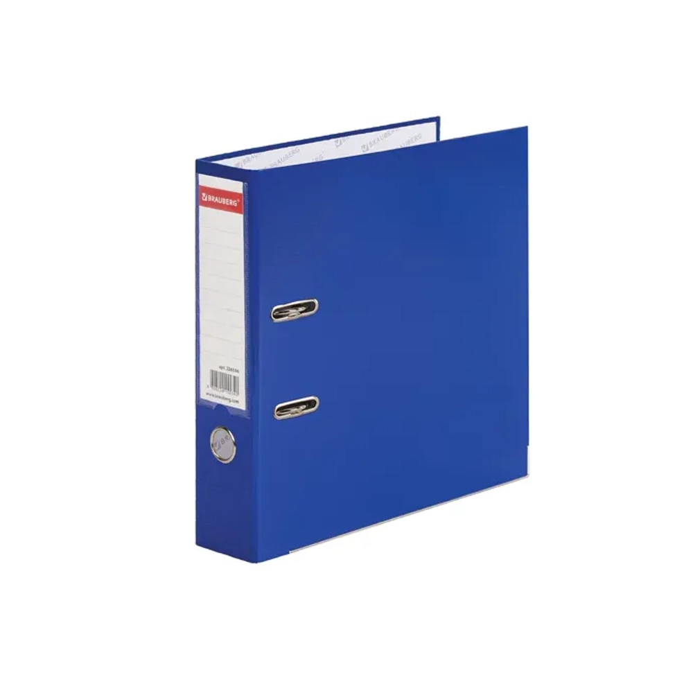 Регистратор 75мм BRAUBERG, покрытие пластик, с уголком, синяя