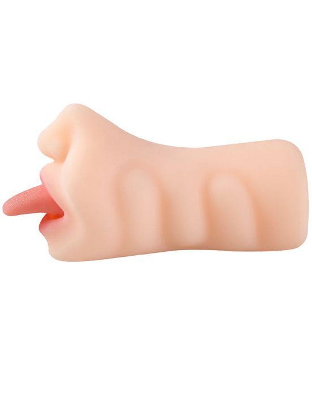 Телесный мастурбатор-ротик с языком (Цвет: телесный)