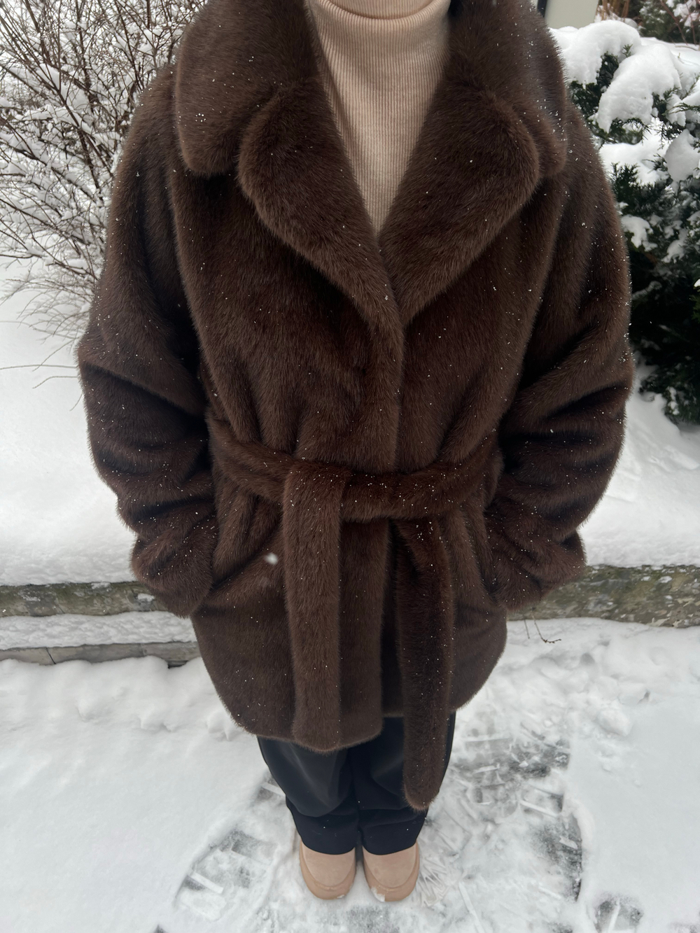 Шуба Lux миди горький шоколад
