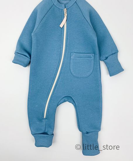Комбинезон "Simple" из футера с начесом, Синий камень