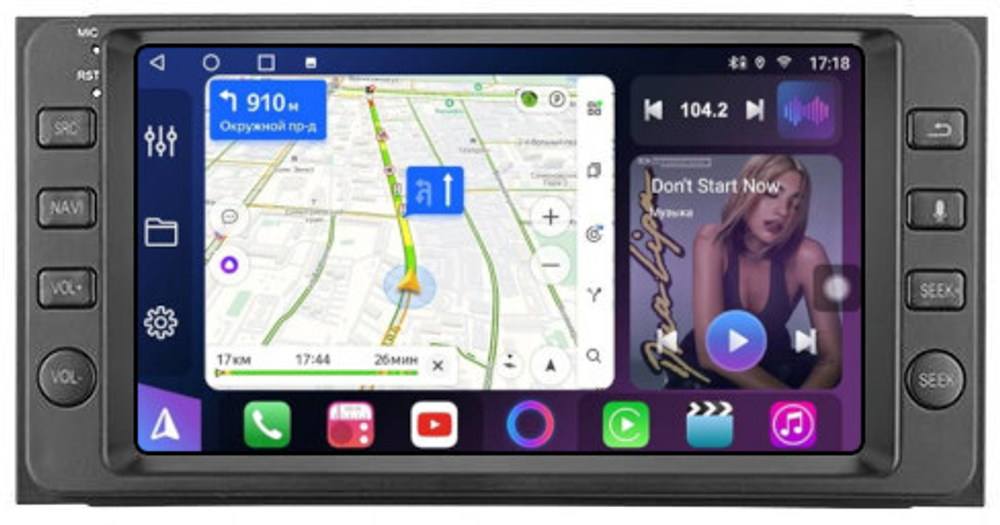 Магнитола для Toyota 200х100мм (рамка с кнопками) - FarCar BM832-7040K7 дисплей 7" IPS на Android 13, TS10, CarPlay, 4G SIM-слот, 4Гб/32Гб