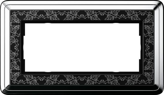 Рамка 2-модульная Gira ClassiX Art хром/черный 1002682