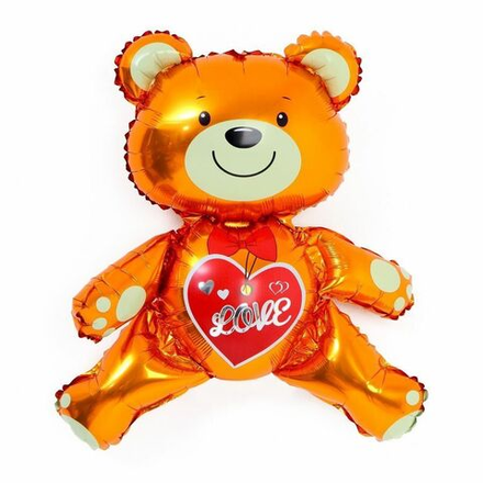 Шар 3D Фигура "Сидячий мишка с сердцем" 50 см