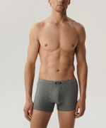 Мужские трусы шорты Atlantic, набор из 3 шт., хлопок, черные + серый меланж + темно-серый меланж, Basic 3BMH-007