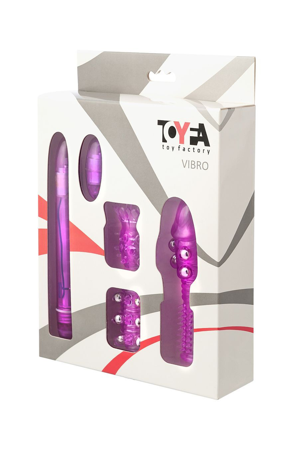 Вибратор с набором насадок TOYFA, ABS пластик, 17 см