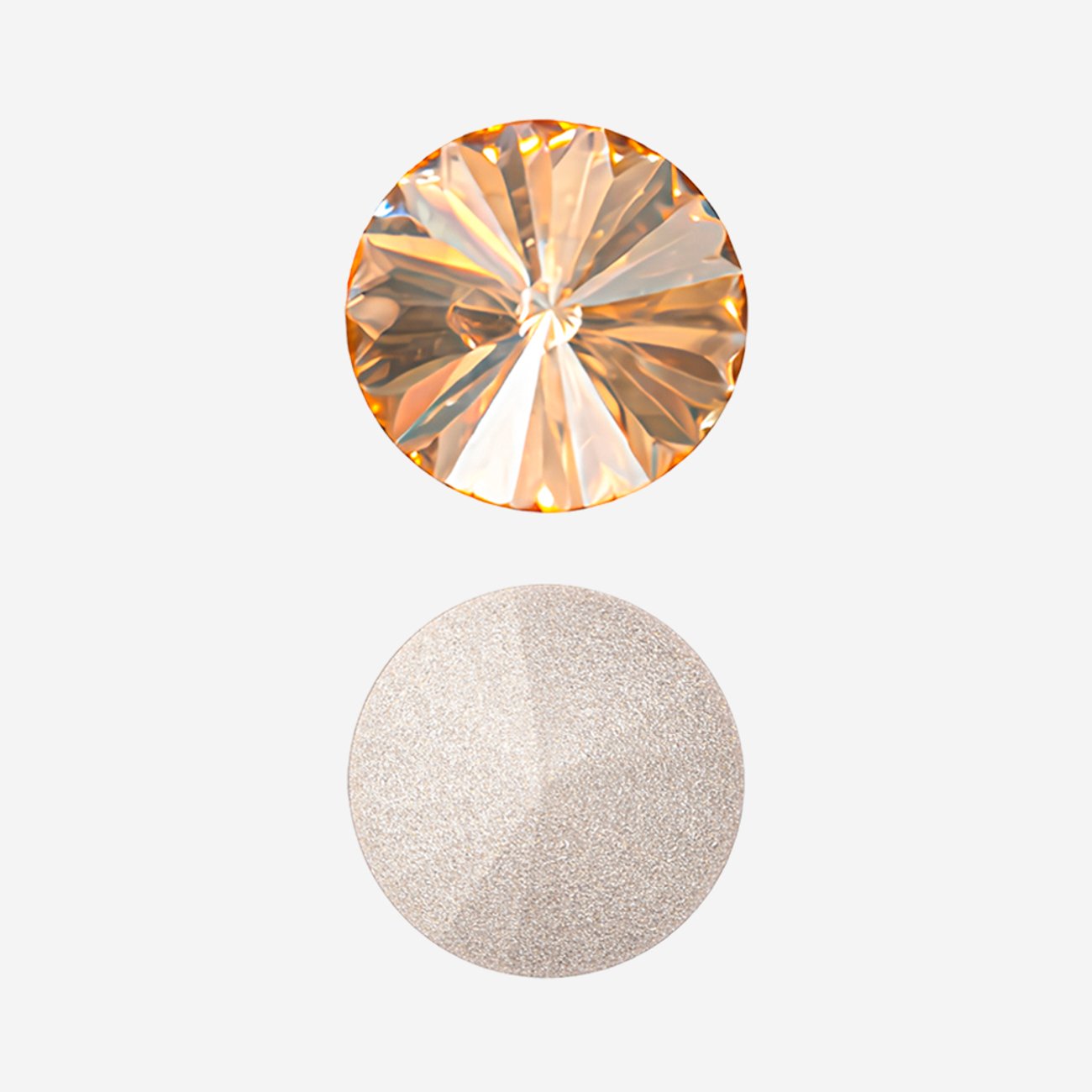 Кристалл Риволи (Rivoli), оттенок "Светло-золотистый Кристалл"/"Light Golden Crystal", 12мм.