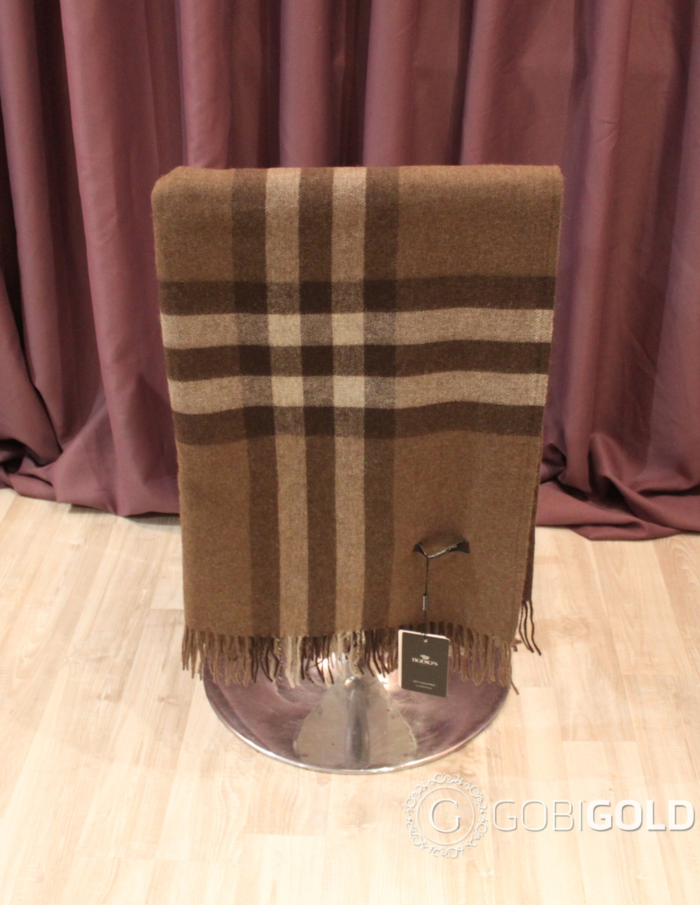 Плед из 100% пух яка 150x200 см. (BODIOS) - серо-коричневый (арт.Y070)