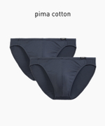 Мужские трусы слипы мини Atlantic, набор из 2 шт., пима хлопок, графитовые, Basic 2BMP-014