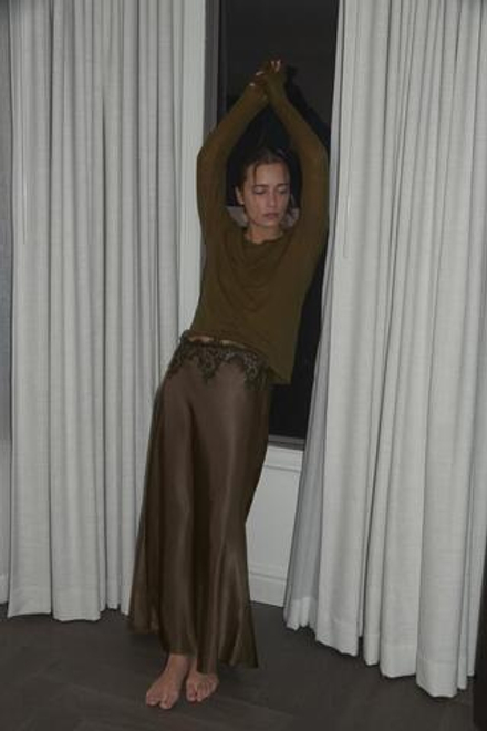 ZARA ФУТБОЛКА ИЗ 100% ШЕРСТИ, ЗЕЛЕНЫЙ