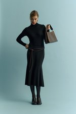 Ремень-шнурок длинный шоколадный