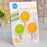 Крючок самоклеящийся 3шт "Сочный цитрус"