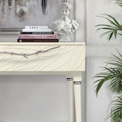 Консоль Арт Колор leaves Классик Сильвер Кремовый белый