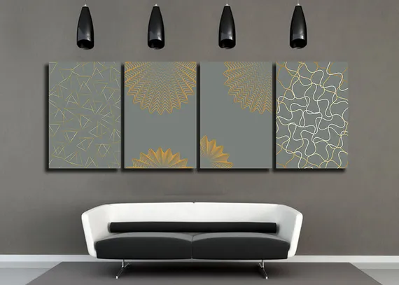 Модульная картина "Ар деко линии"