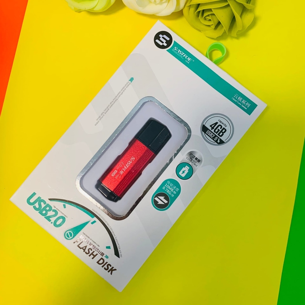 USB Флешка 4GB Sastfoe, USB 2.0, красная АКЦИЯ