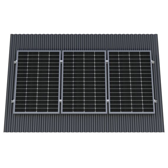 Крепёж трёх солнечных батарей 300-600 Вт на наклонную крышу. 70 мм, фото №997277559