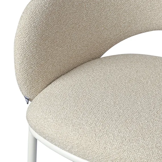 Стул Jude, бежевое букле, белые ножки
