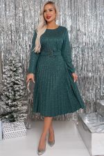 Платье с юбкой-плиссе (морская волна) Р11-2009/4 Nikol