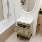 Тумба д/ванной "Окленд -60" Дуб Мелфорд под раковину Грэйс- 60 (DREJA) ЛОФТ (ПВХ)